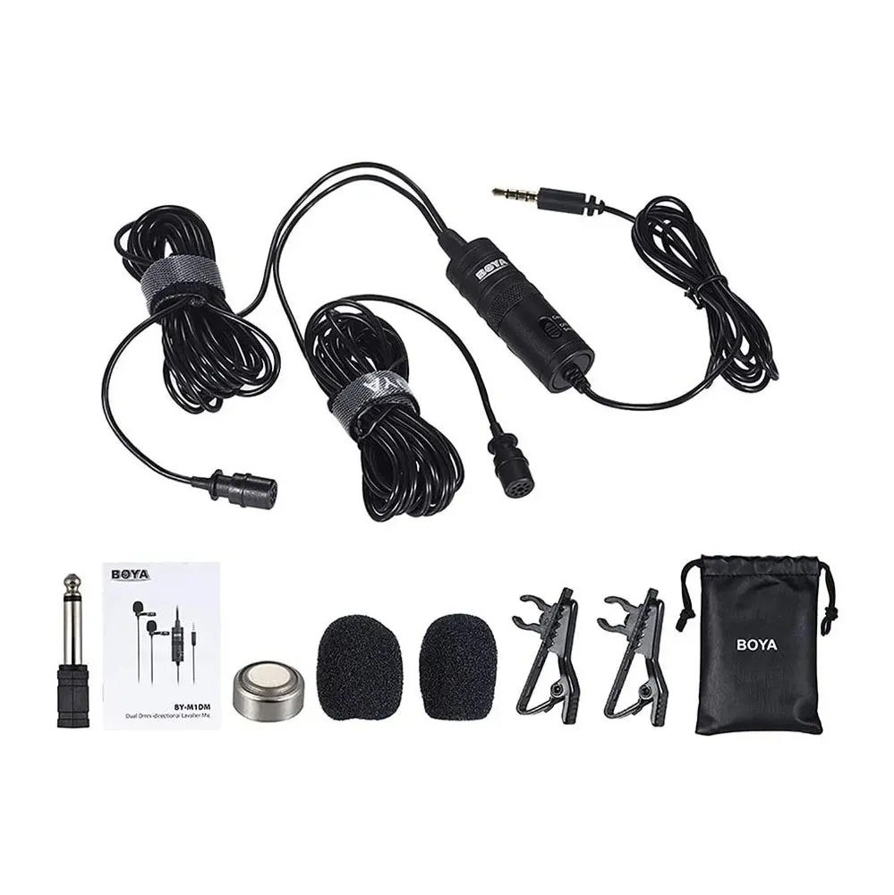 BOYA BY-M1DM Dual Omni Lavalier Microphone (2-Person Kit) – SpotEagle Tech6.webp